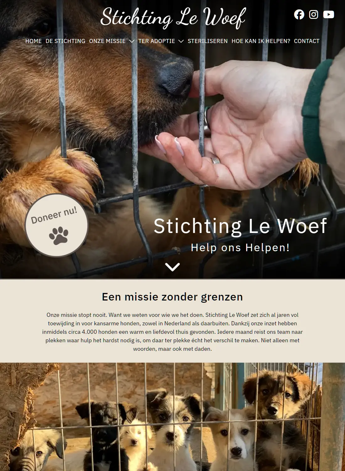 Indexpagina van Stichting Le Woef